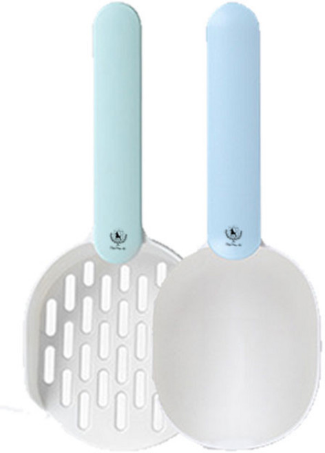 딩동펫 고양이 모래삽 + 사료스쿱세트, 블루 + 그레이, 1세트