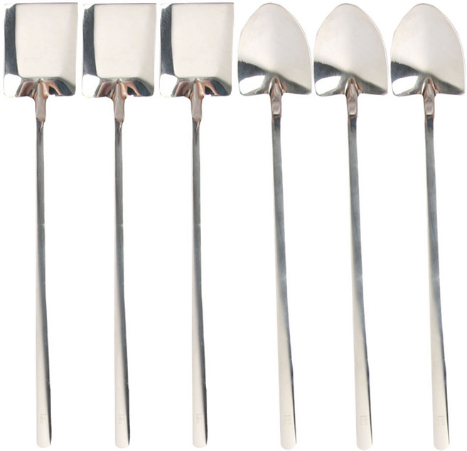 아이메이트 스테인레스 유광 디저트스푼 롱 네모삽 3p + 세모삽 3p, 1세트