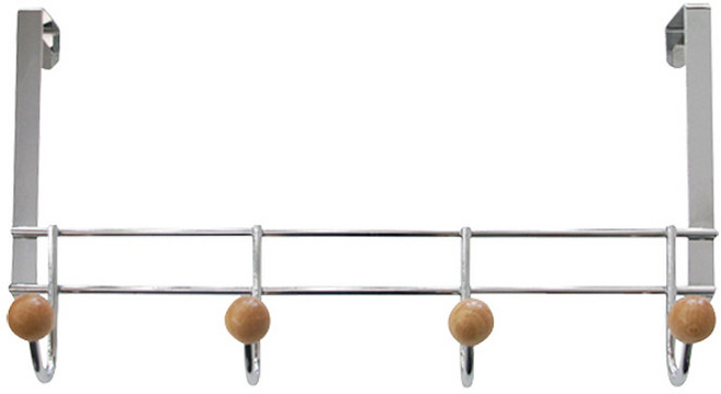 홈앤하우스 고정4구 도어훅, 실버, 1개