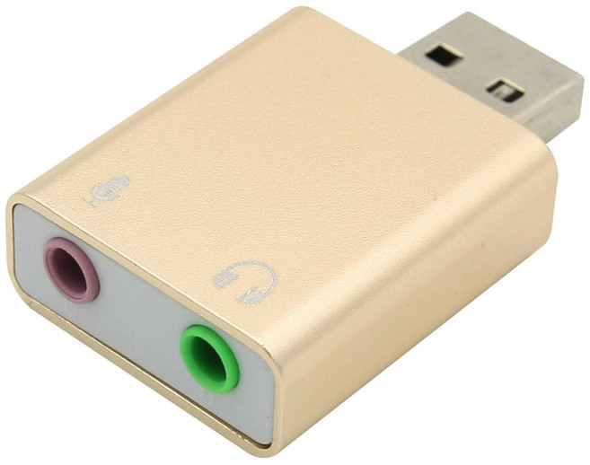 컴스 USB 오디오7.1 컨버터 3.5 ST Mic Gold 사운드카드 외장형, BT325, 1개