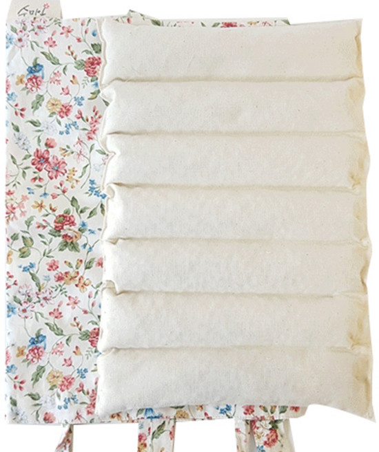 수미인 팥찜질팩 + 주머니 세트 대형 화이트플라워, 1세트