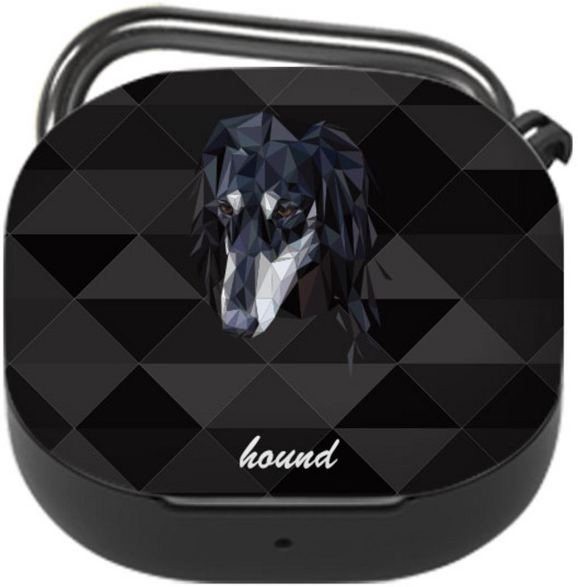 GOOSPERY Mercury 黑狗設計 Galaxy Buds2 pro/Buds2/Buds Live/Buds Pro 鑰匙圈保護殼, 單一商品, 黑獵犬 黑色, 1個