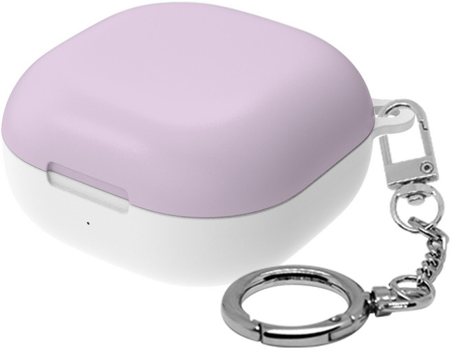 WAVESTUDIO Soul Design Galaxy Buds Live / Buds2 保護殼 + 鑰匙圈, 單一商品, 粉彩淺紫色