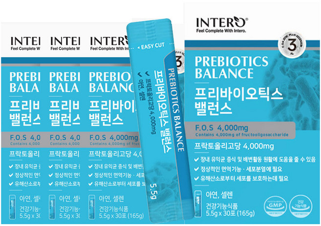 인테로 프리바이오틱스 FOS 프락토올리고당, 165g, 4개