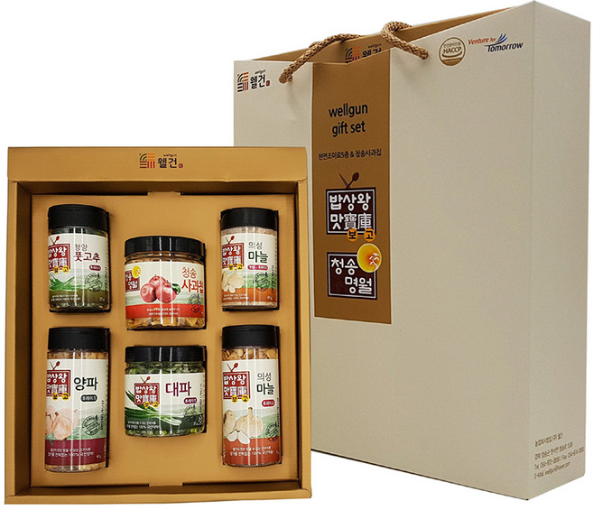 웰건 밥상왕 맛보고 천연조미료 6종 선물세트, 1세트