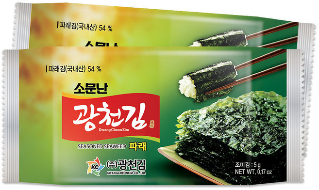 광천김 소문난 파래도시락김, 5g, 128개