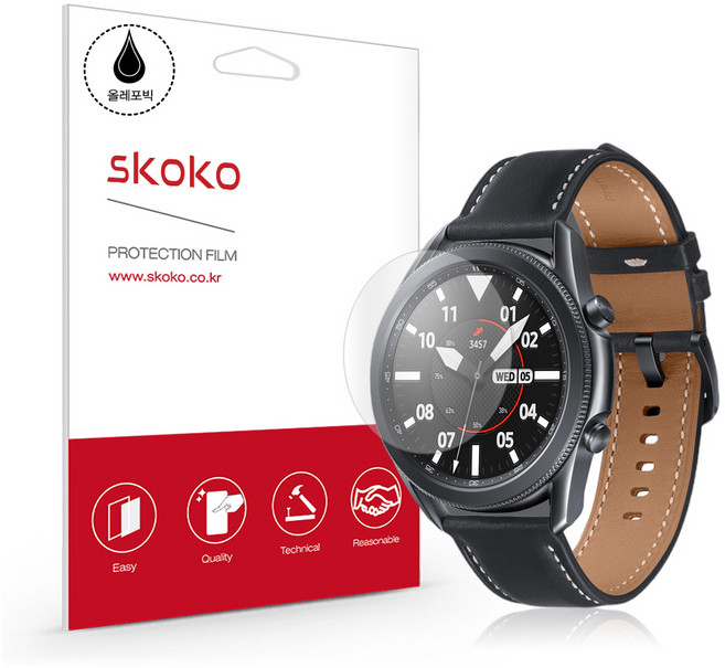 스코코 삼성 갤럭시워치3 45mm 올레포빅 액정보호필름 3p, 1세트
