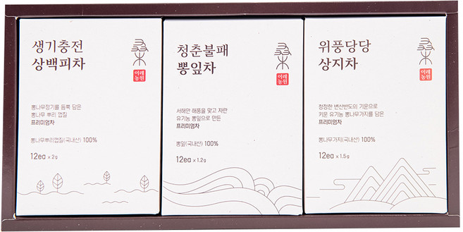뽕나무 차 3종 세트, 뽕잎차 14.4g + 상지차 18g + 상백피차 24g, 1세트