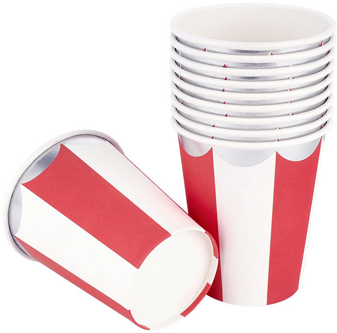 스트라이프 파티컵 레드 240ml, 30개입, 1개