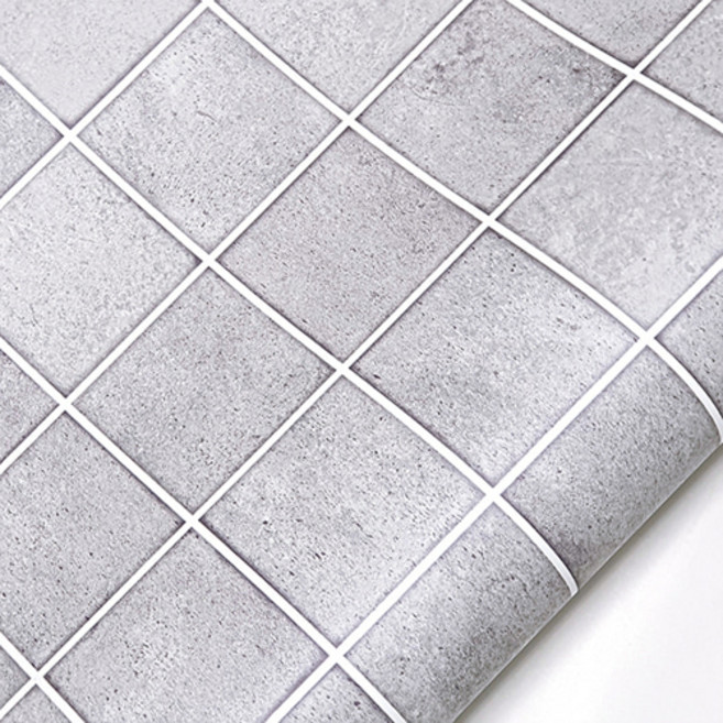 주방 타일 시트지, 스톤 라이트그레이(DT380), 100cm x 3m