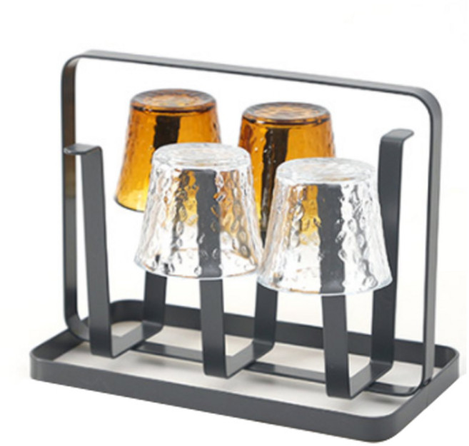 리빙해피 유즈 스탠드 컵걸이 6구 건조대, 그레이, 1개