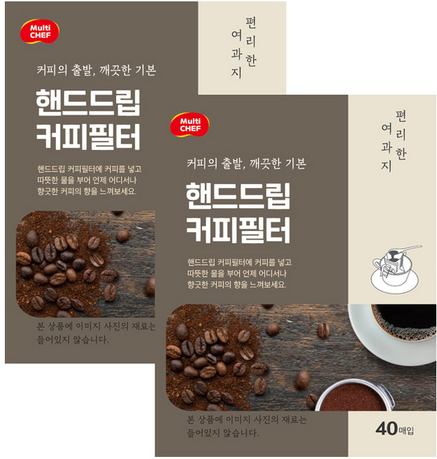 멀티셰프 핸드드립 커피필터, 40개, 2세트