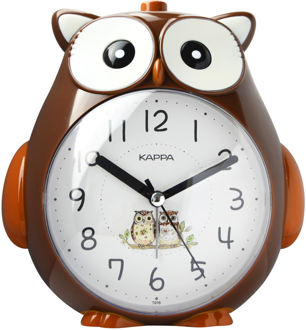 KAPPA 큐트 무엉이 저소음 멜로디 알람시계, 브라운