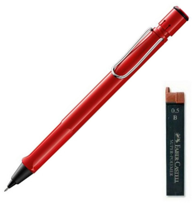 LAMY 사파리 샤프 레드 + 샤프심 랜덤발송 세트, 0.5mm, 1세트