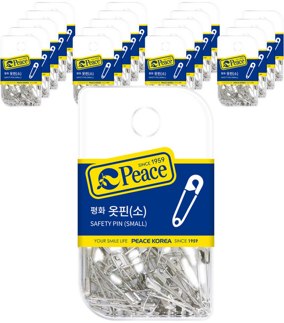 Peace Korea 衣架用安全別針 小, 銀色, 20個