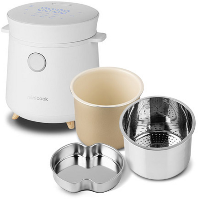 미니쿡 미니 저당 전기보온밥솥 1~3인용, EDC-600, 퓨어화이트