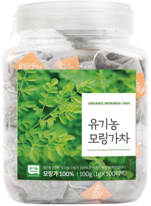 바른에프엔비 유기농 모링가티백, 1g, 100개