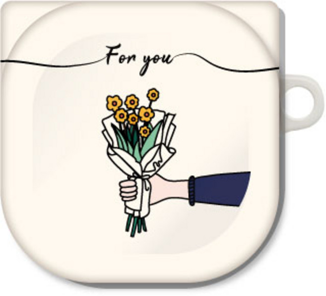 프루그나 디자인 포유 갤럭시 버즈 프로 라이브 / 버즈2 케이스, 오렌지꽃다발