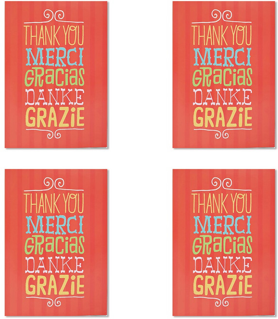 홀마크 감사 카드 DTU1111, 혼합색상, 4개