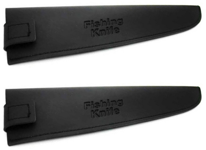 FishingKinife 인조 가죽 식도 칼집, 검정색, 2개