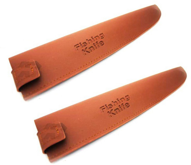 FishingKinife 인조 가죽 식도 칼집, 밤색, 2개