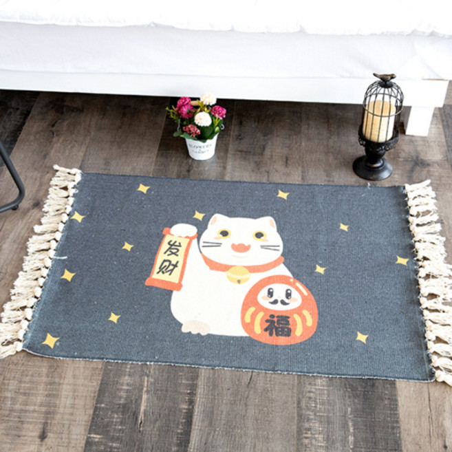 큐티파티 애니멀 린넨 홈매트