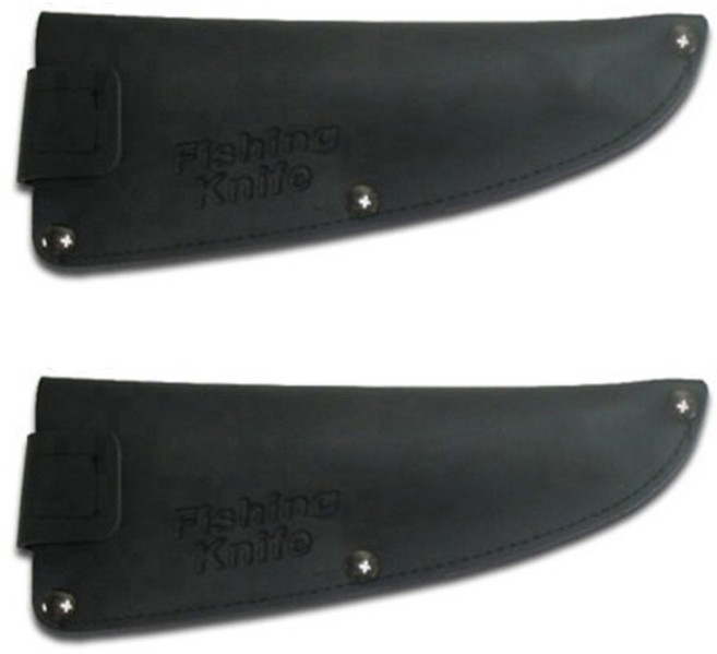 FishingKinife 인조 가죽 데바 칼집 대, 검정색, 2개