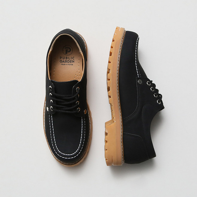 PUBLIC GARDEN 男士簡潔縫線帆布沿條鞋 4.5cm