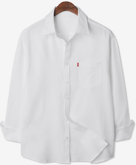 Guystory 男士四季漁夫口袋長袖大尺碼休閒襯衫