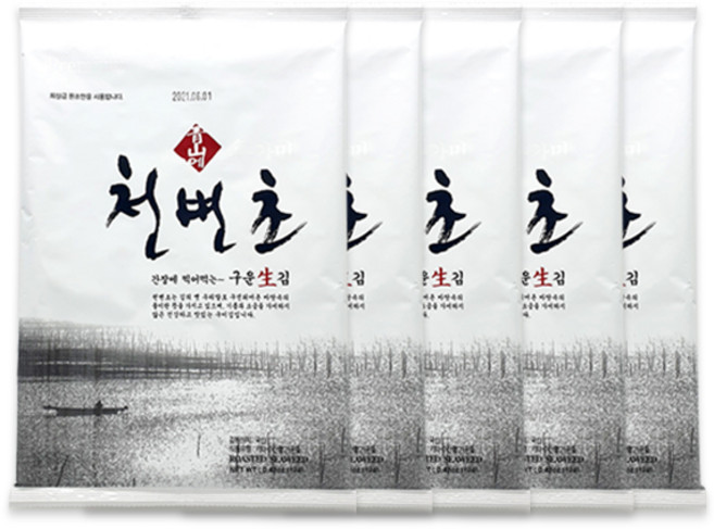 청산에 천변초 프리미엄 무가미 김, 12g, 5개
