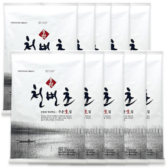 청산에 천변초 프리미엄 무가미 김, 12g, 10개