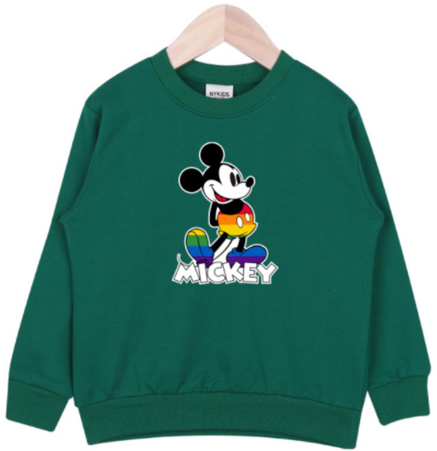 뉴욕꼬맹이 아동용 디즈니 무지개미키 맨투맨 G088