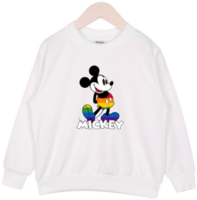 뉴욕꼬맹이 아동용 디즈니 무지개미키 맨투맨 G088