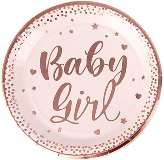 파티 테이블 식기 10p 세트 레터링 베이비걸 로즈골드, 10개입, 1개