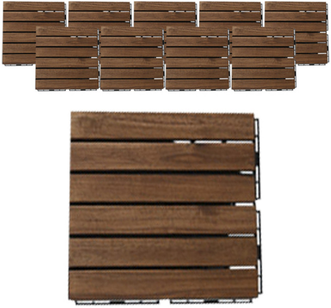 아카시아 원목 조립마루 6슬롯, 월넛, 10개