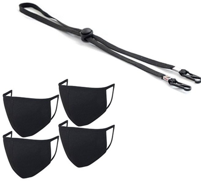 이중 면 마스크 4p + 마스크 스트랩