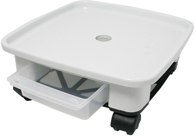 플라팜 이동식 정사각 화분받침대, 화이트, 1개