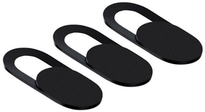 어썸컨셉 해킹방지 슈퍼 슬림 웹캠 커버, 블랙, 3개
