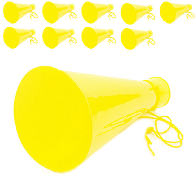 응원용 메가폰 소, 옐로우, 10개