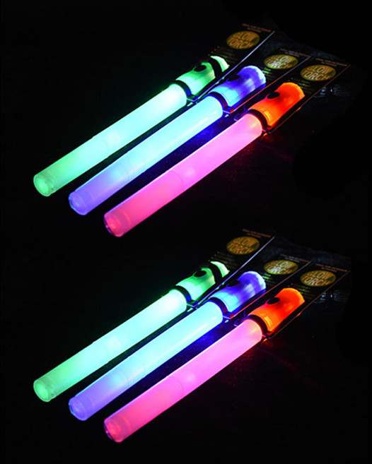 PARTYHAE LED多功能手電筒 電池螢光棒 3種 x 2入, 綠色, 紅色, 藍色, 1套