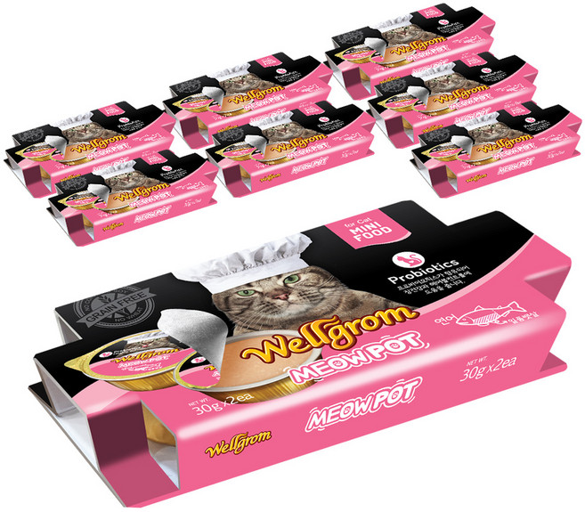 웰그롬 미우팟 고양이 간식캔 연어 뱃살 60g, 연어 뱃살맛, 8개