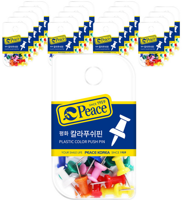 피스코리아 칼라푸쉬핀세트 행거용, 20세트
