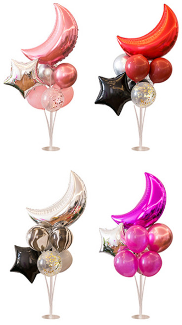 블럭마트 파티 스탠드형 달풍선 4p, 랜덤발송, 4세트