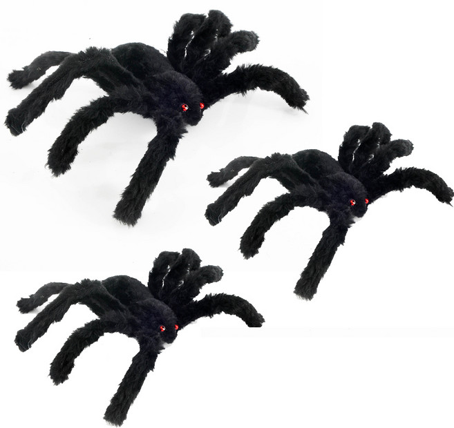 파티쇼 할로윈 장식 중형 거미, 블랙, 3개