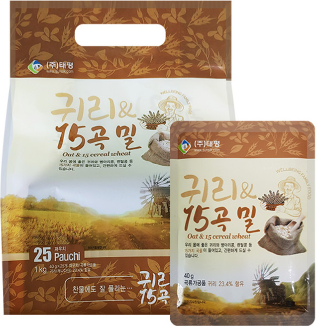 고미네 귀리 15곡 밀, 25개, 40g