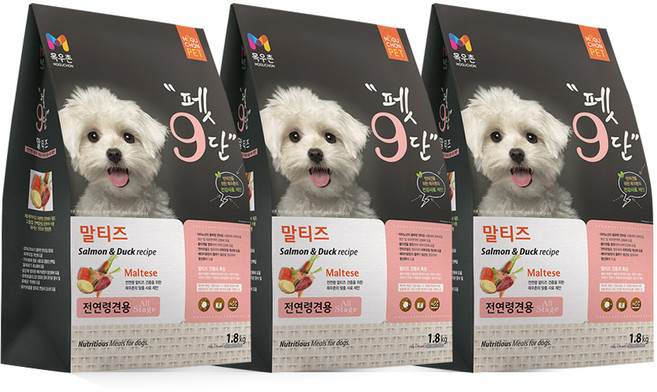 목우촌펫 강아지 9단 기능성 사료, 말티즈, 1.8kg, 3개