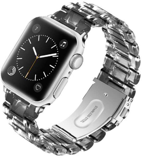 VICHELLE Apple Watch 3 透明水晶錶帶 42mm, 黑色, 1個