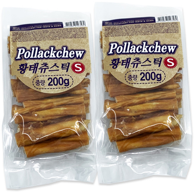 네츄럴이엑스 츄스틱 강아지 국내산 간식, 황태, 200g, 2개