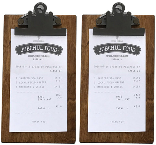 잡철공작소 클립보드 프로젝트 빈티지 원목 빌지패드, 2개