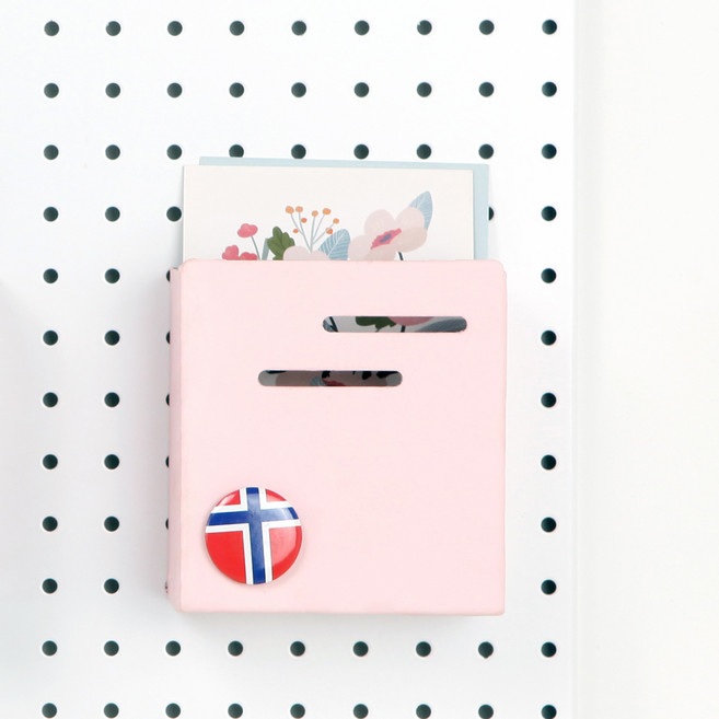 타공판닷컴 원터치 포켓 선반 소 10 x 11 x 5cm, 1개, 핑크